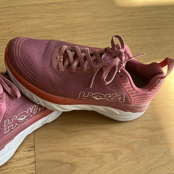 Hoka Pinkish-Mauve/Orange Sneakers Modern Athletic Design - Picture 3 of 7